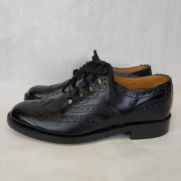 Thistle Gillie Brogues Shoes Men UK 5.5 EU38 Black Leather Highland Dress Oxford - Picture 8 of 16